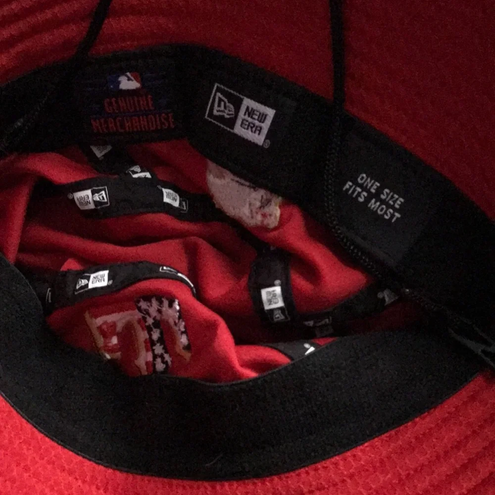 Texas Rangers MLB Red Bucket Hat with Embroidered 'T' Patch‎
